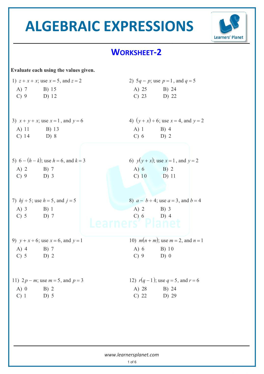 Geometry Worksheet Beginning Proofs Printable Worksheets Algebraic Expressions 7th Cbse Math
