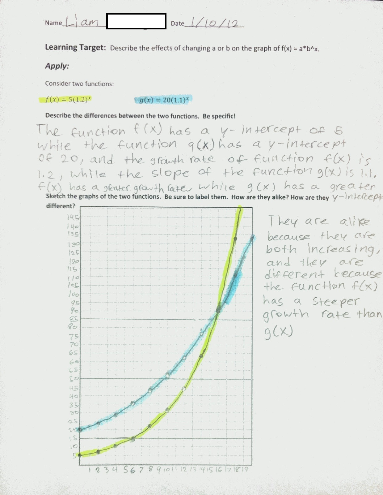 Graphing Exponential Functions Worksheet Answers Exponential Function Growth and Decay Worksheet