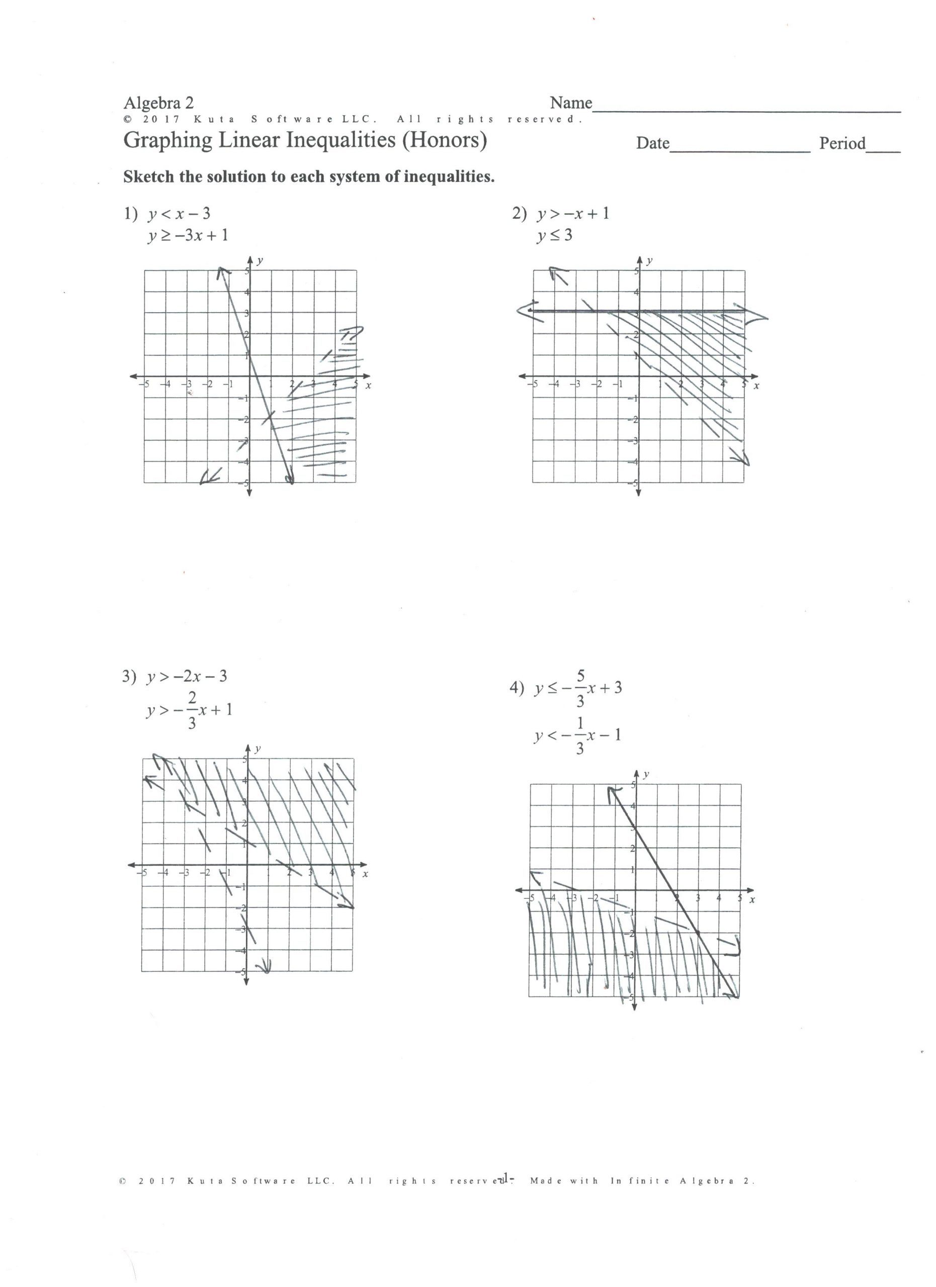 Graphing Linear Inequalities Worksheet Answers Algebra Ii Ap Calculus