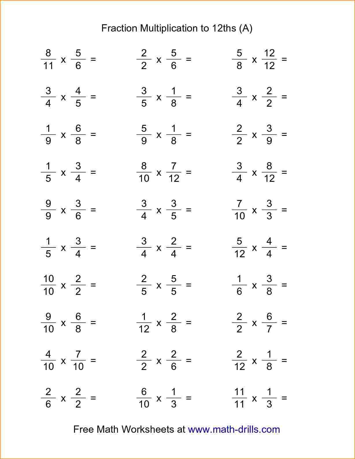 Graphing Linear Inequalities Worksheet Multiplying Fractions Worksheets Fraction Math Free Integer