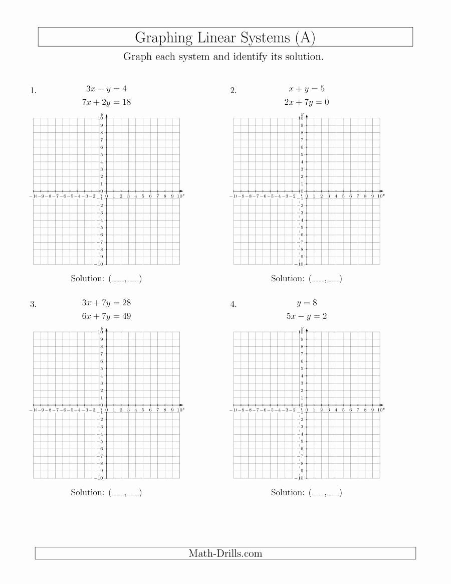 Graphing Systems Of Equations Worksheet Graphing Systems Equations Worksheet