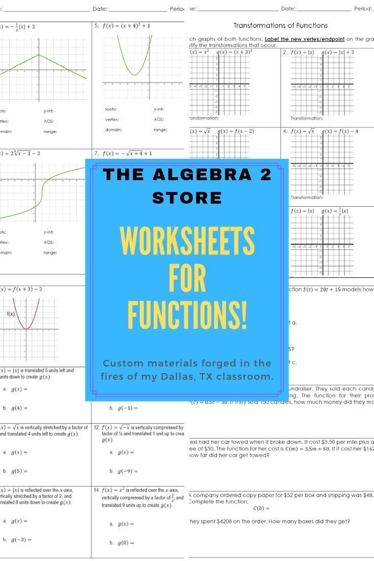 Graphs Of Functions Worksheet Custom Algebra 2 Worksheets Designed to Develop Mastery Of
