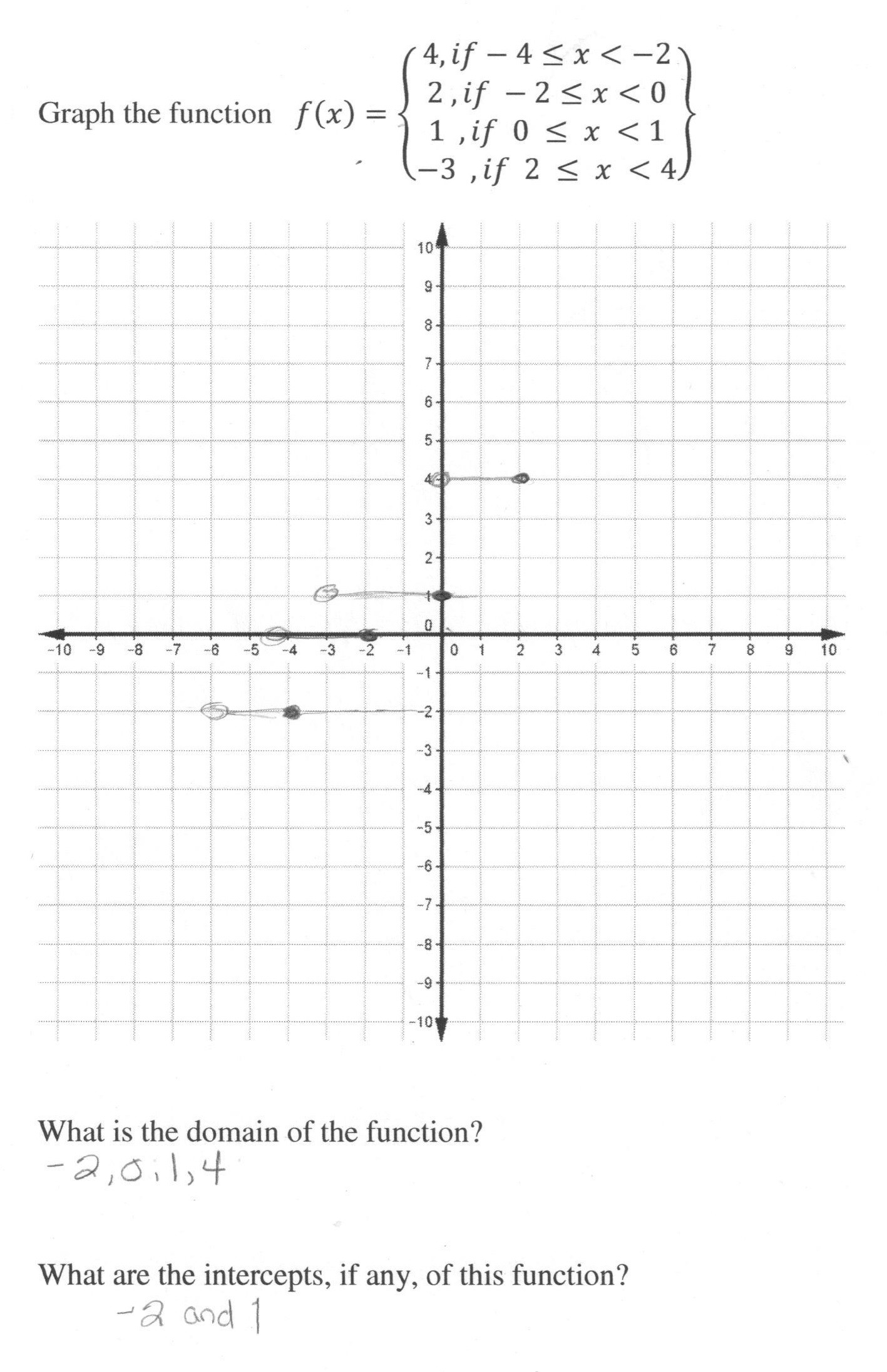 Graphs Of Functions Worksheet Graphing A Step Function Students are asked to Graph A Step