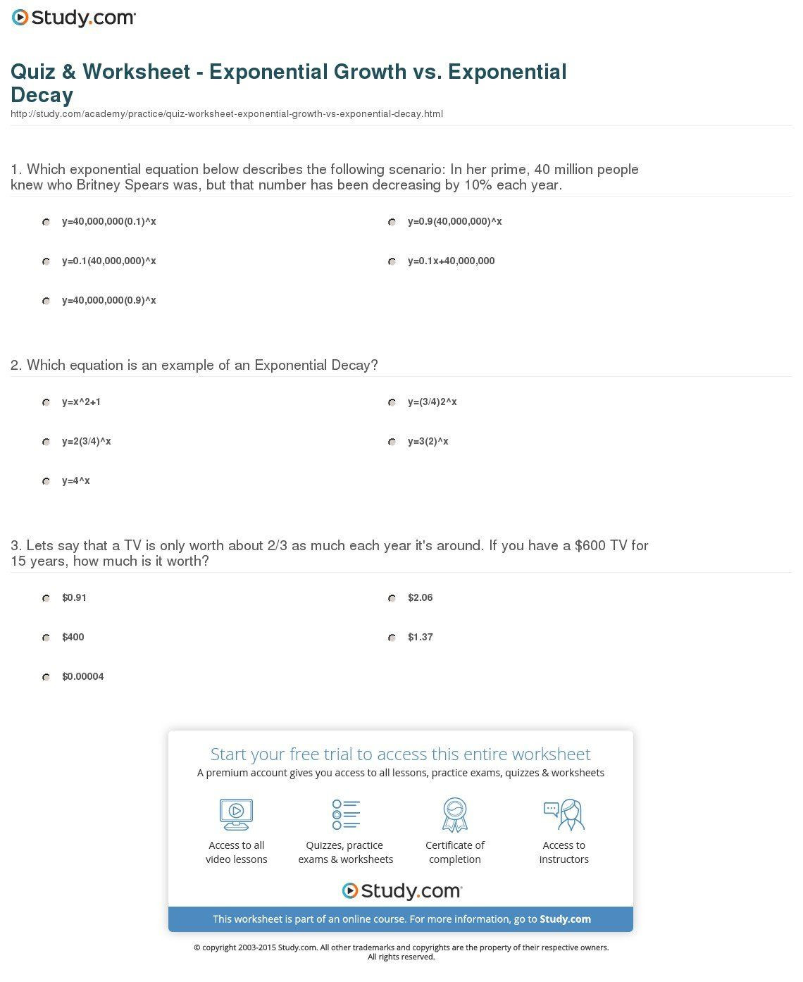 Growth and Decay Worksheet the Growth and Decay Worksheet Design is A Very Helpful tool