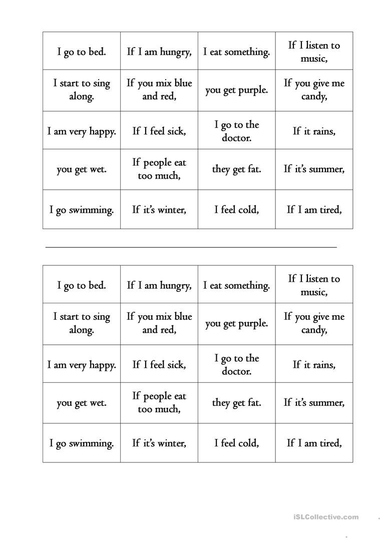 I Feel Statements Worksheet Zero Conditional Dominoes English Esl Worksheets for