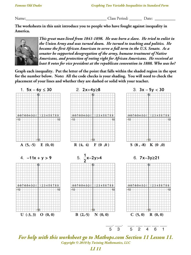 Linear Equations and Inequalities Worksheet solving Systems Linear Inequalities Graphing Worksheet