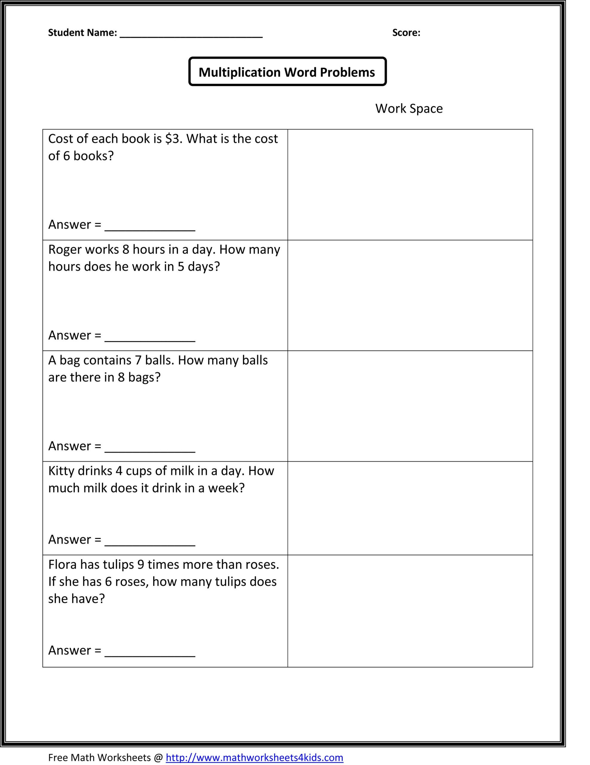 Linear Word Problems Worksheet Math Worksheets by Grade and Subject Matter with 3rd