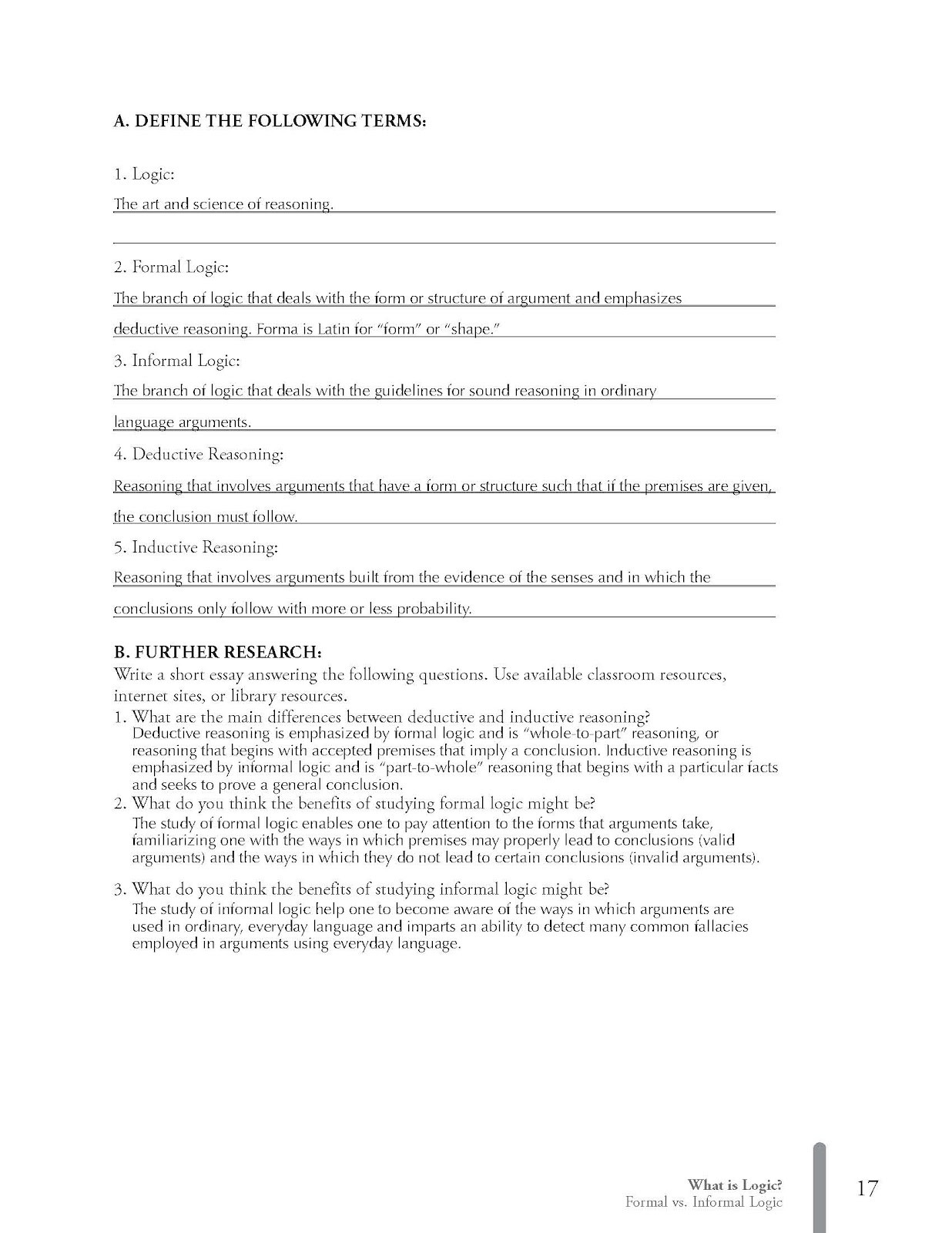 Logical Fallacies Worksheet with Answers Logical Fallacy Worksheet
