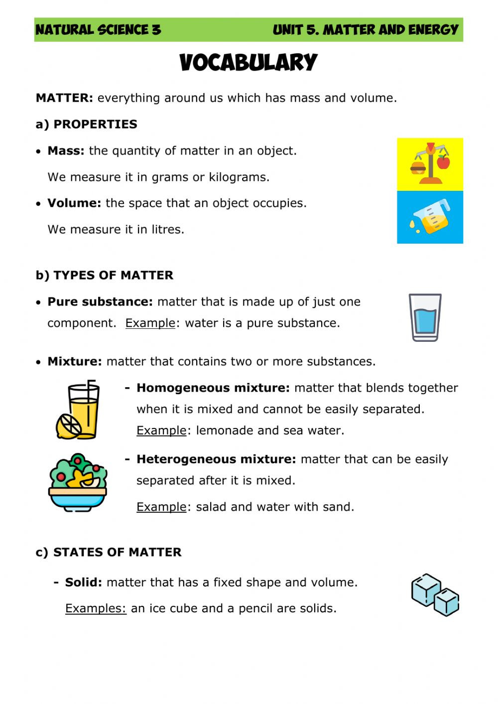 Matter and Energy Worksheet Matter 3 1 Vocabulary Interactive Worksheet