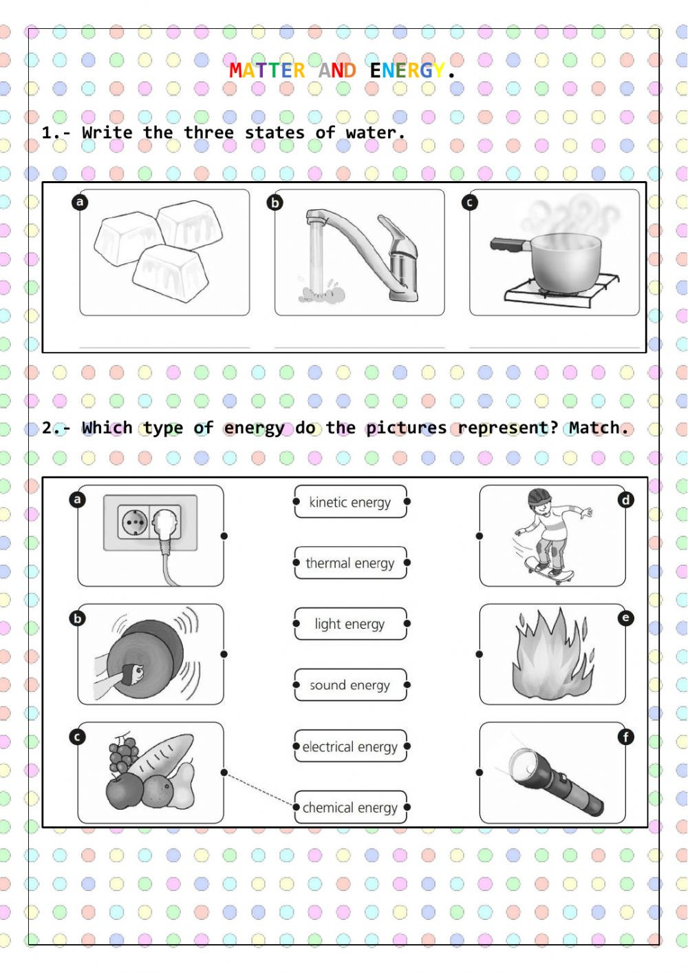 Matter and Energy Worksheet Review U 5 Matter and Energy Interactive Worksheet
