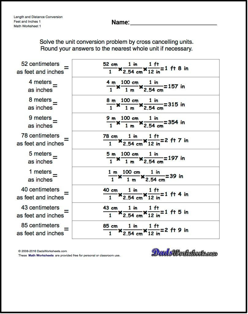 Metric Conversion Worksheet 1 Si Unit Conversion Worksheet Worksheets for School