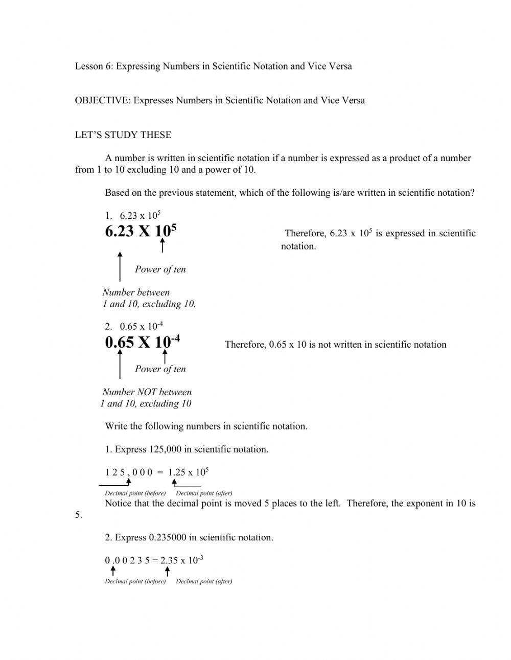 Multiplying Scientific Notation Worksheet Scientific Notations Interactive Worksheet