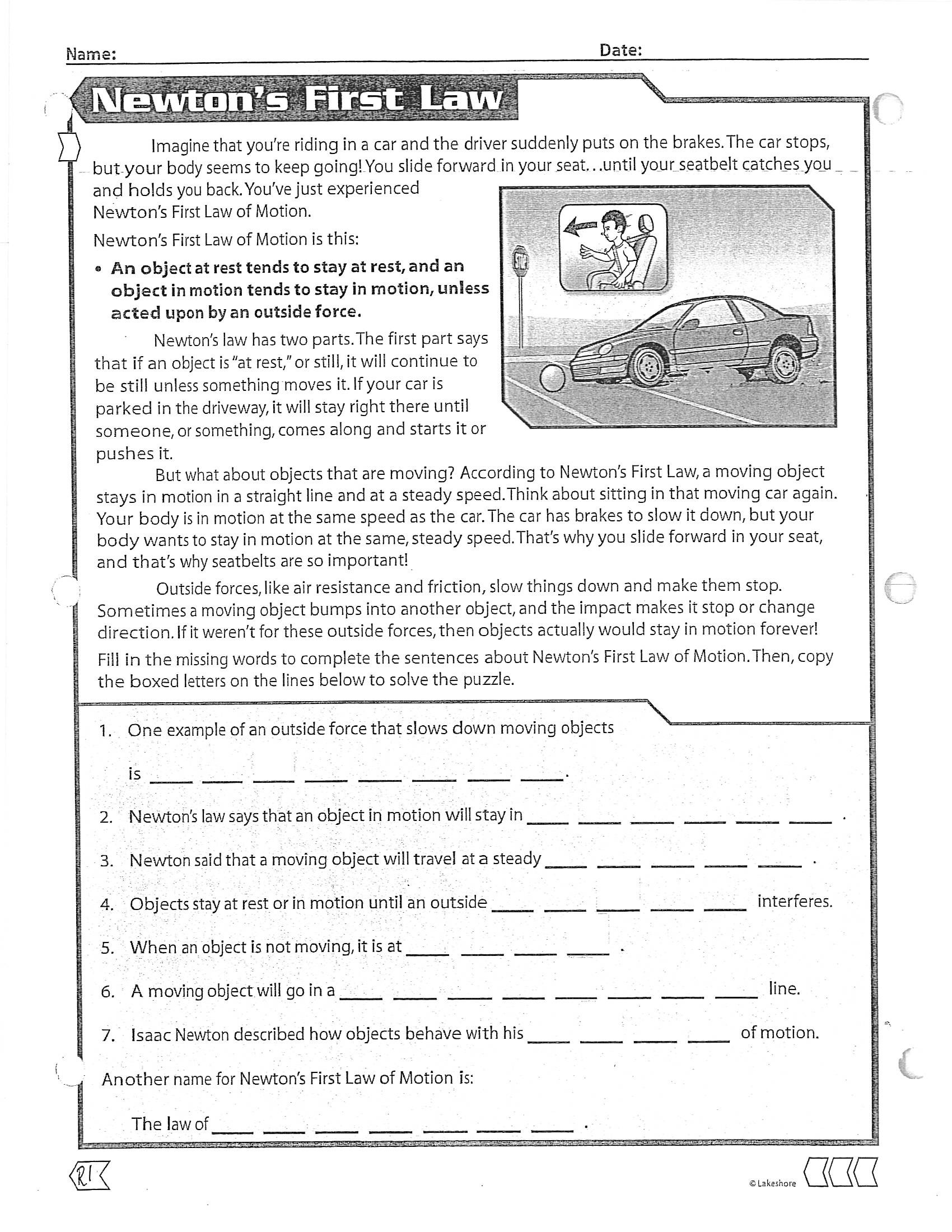 Newton Laws Worksheet Answers Term 4