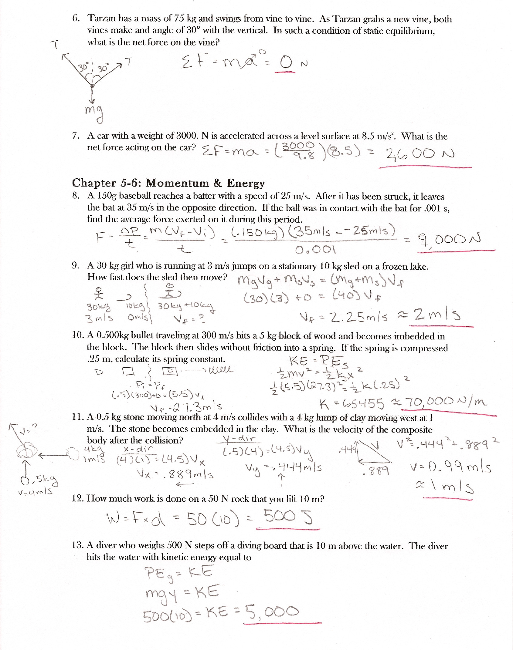Newton039s Second Law Worksheet Newtons 2nd Law Worksheet Answers Worksheet List