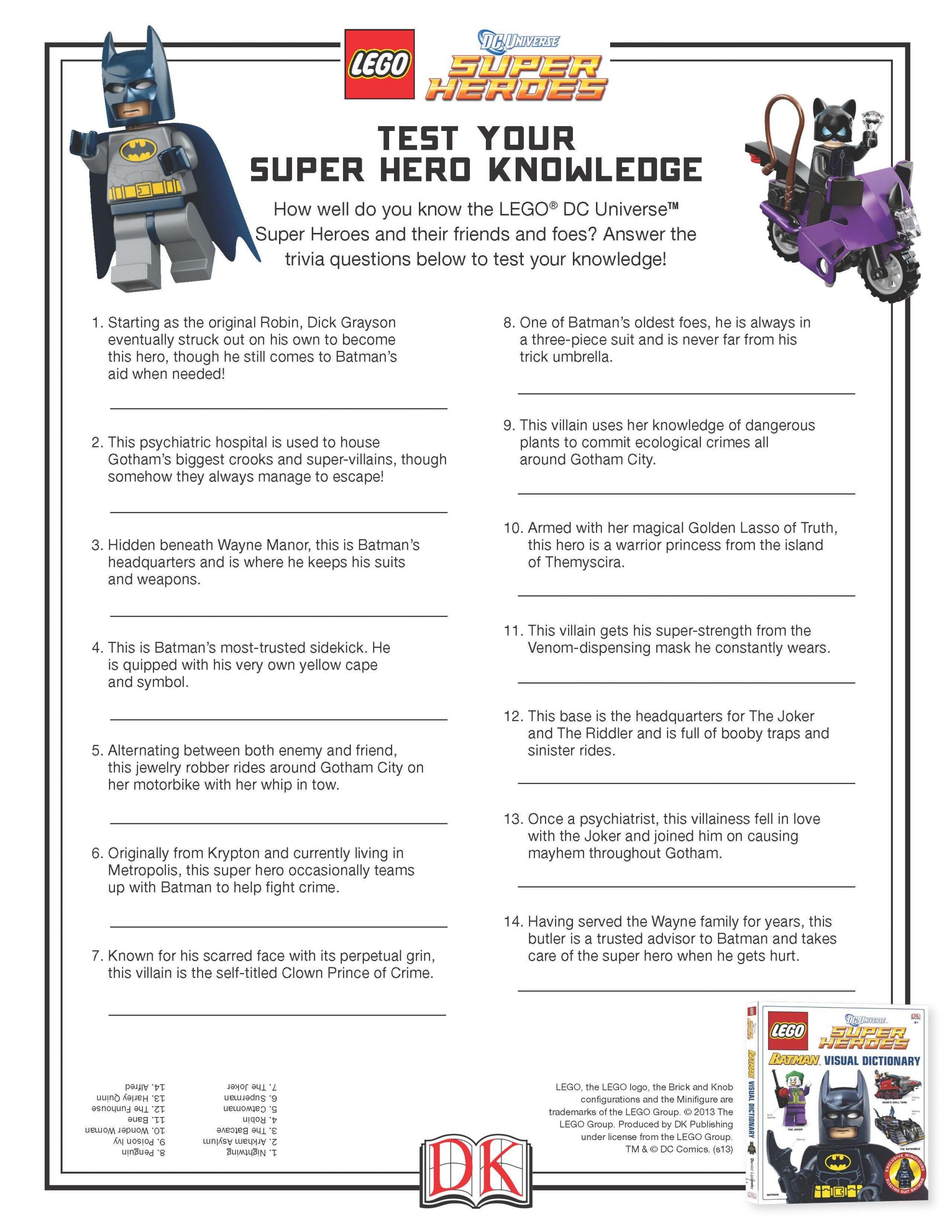 Osmosis Jones Movie Worksheet Take This Quiz and Test Your Super Hero Knowledge Lego