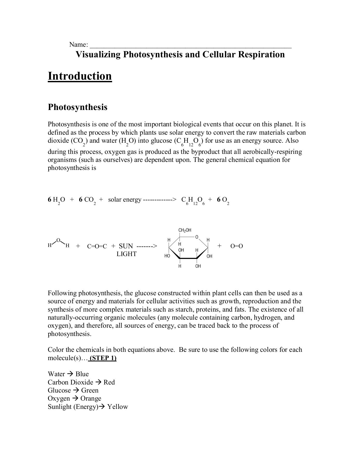 Photosynthesis and Respiration Worksheet Answers Name Synthesis and Cellular