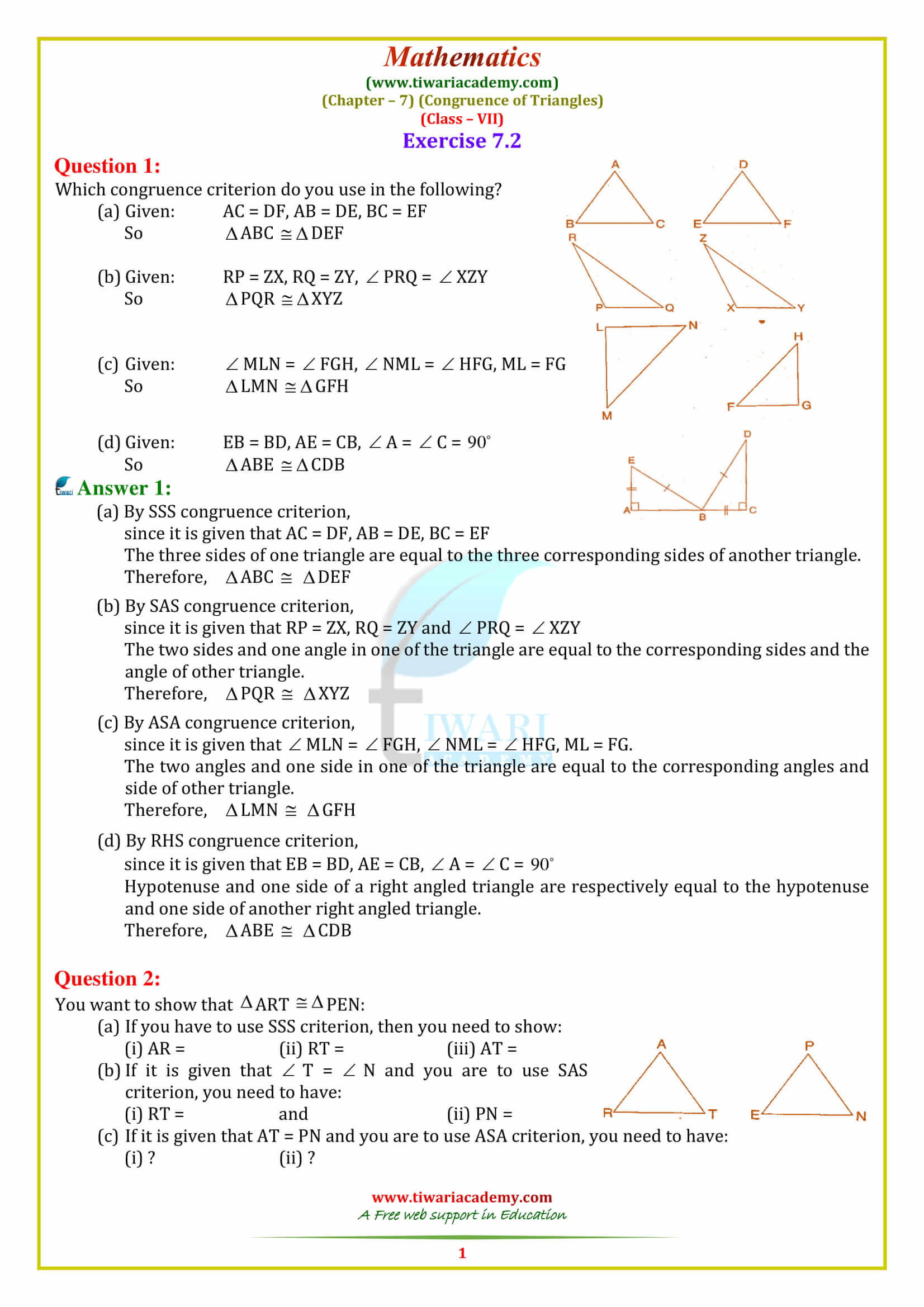 Points Of Concurrency Worksheet Answers Congruent Triangles Worksheet Grade 7