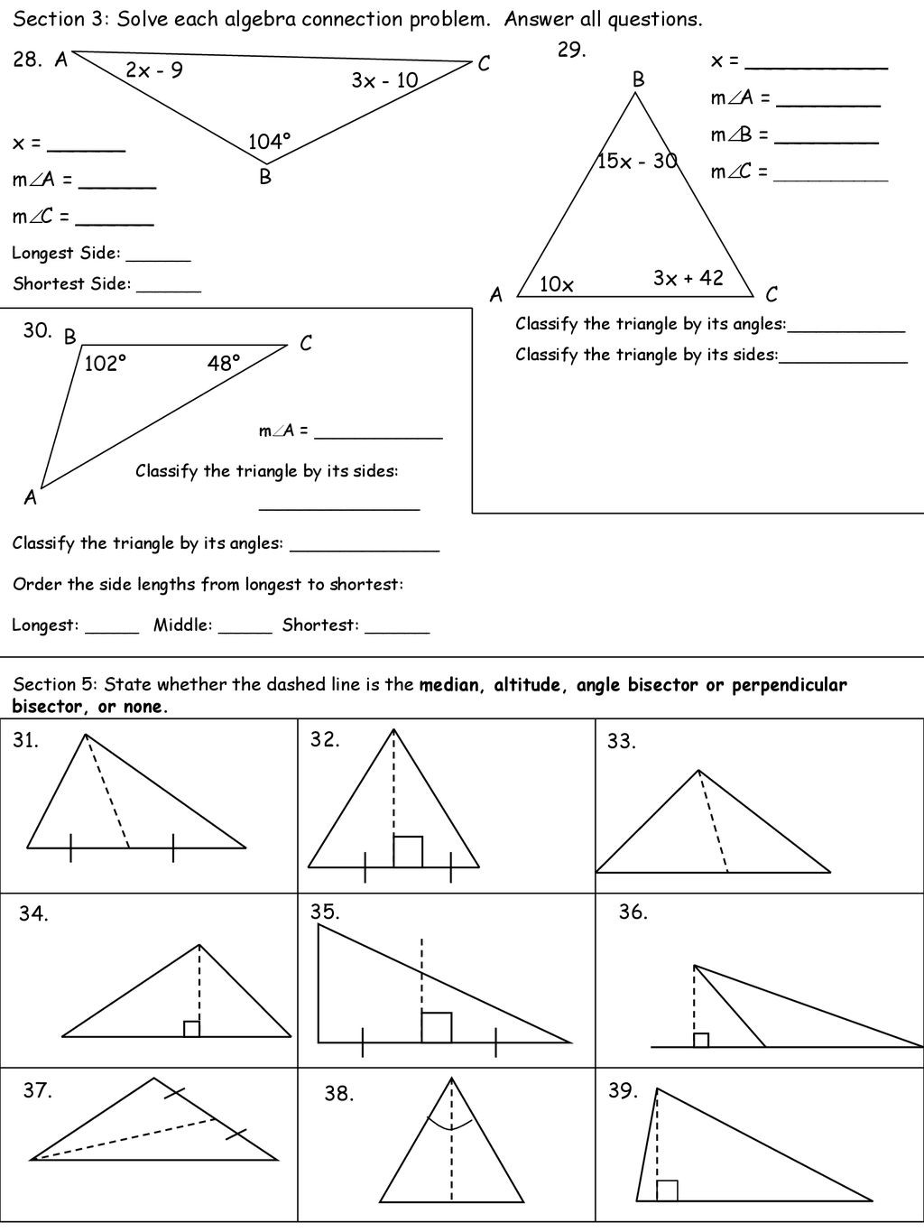 Points Of Concurrency Worksheet Answers Geometry Trig 2 Name Ppt