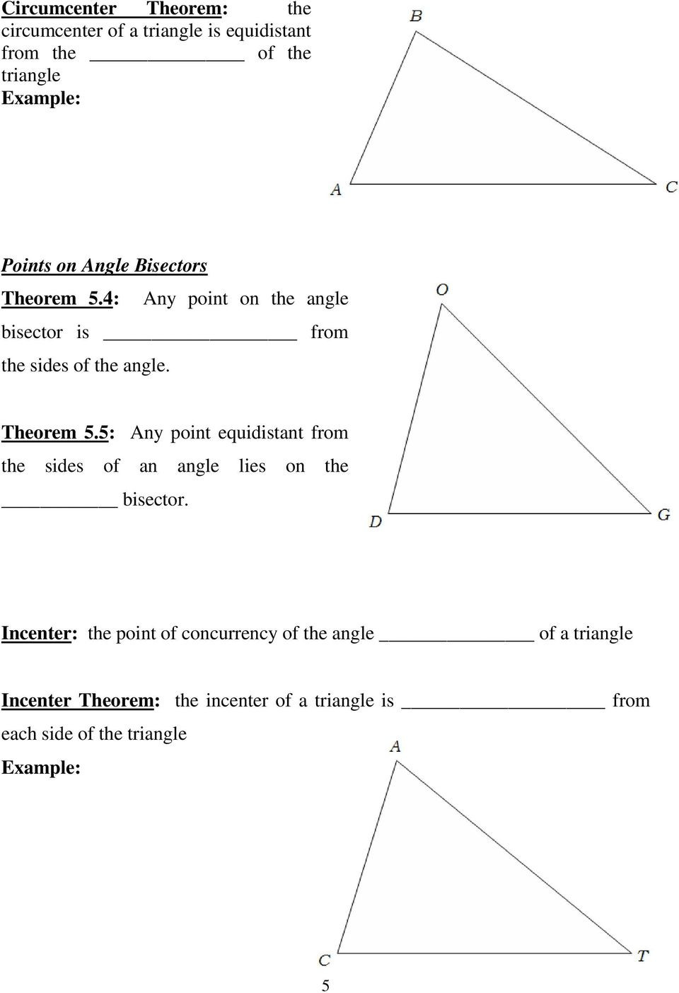 Points Of Concurrency Worksheet Geometry Relationships In Triangles Unit 5 Name Pdf