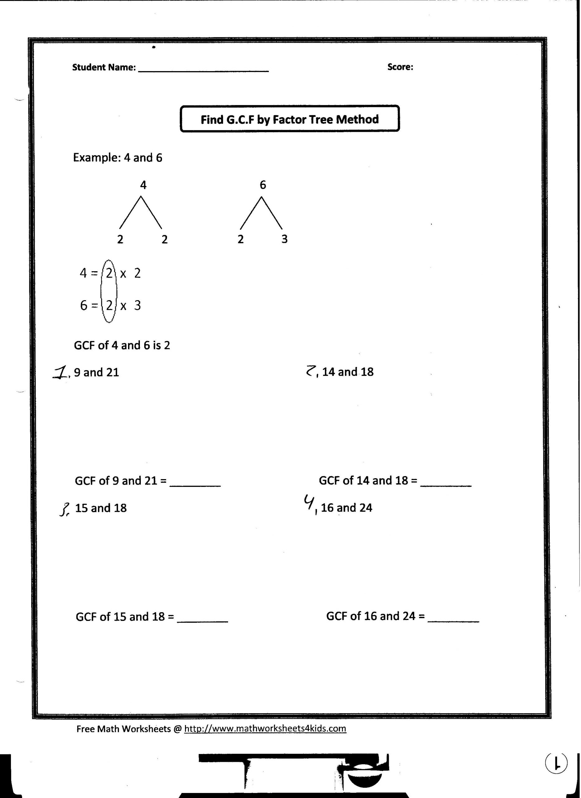 Prime Factorization Tree Worksheet Math Homework Mrs Aiello 2012 2013