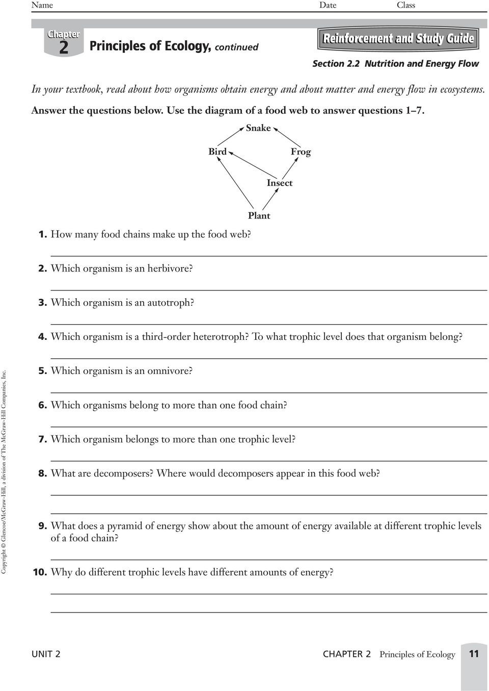 Principles Of Ecology Worksheet Answers Unit 2 Resources Ecology Pdf Free Download
