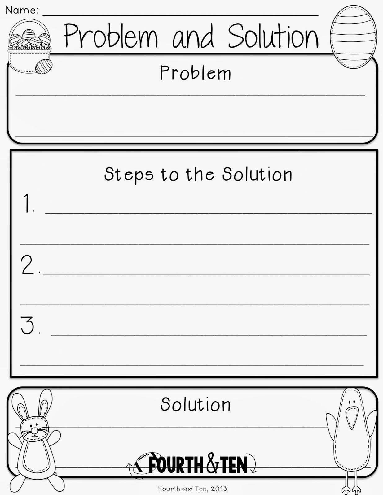 Problem and solution Worksheet Easter Graphic organizers Reading Writing Problem