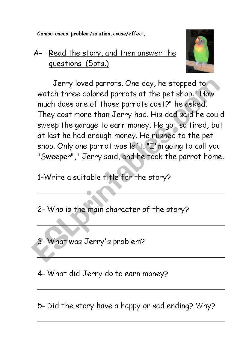 Problem and solution Worksheet Reading Prehension Problem solution Esl Worksheet by