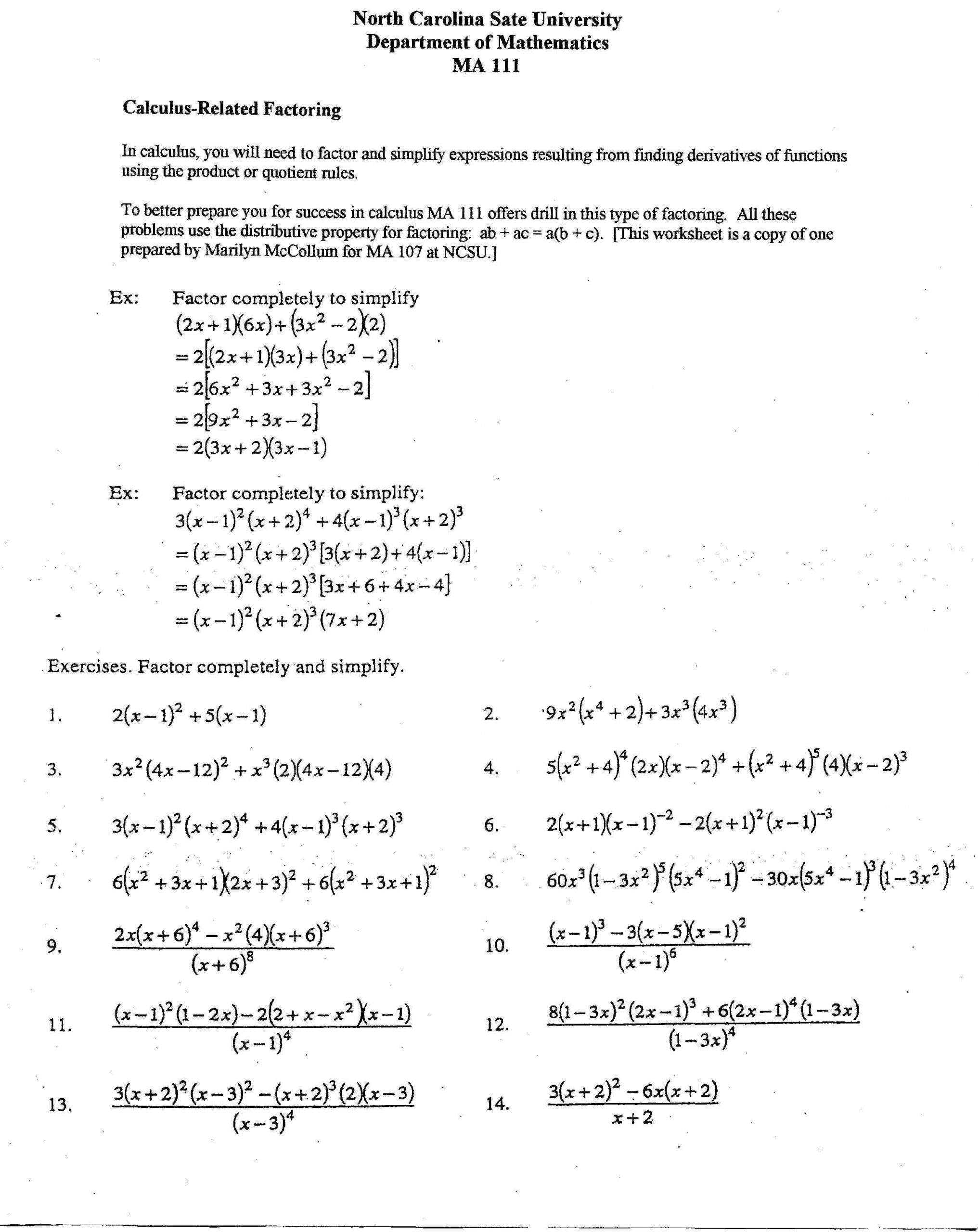 Product and Quotient Rule Worksheet Power Rule Derivative Worksheet