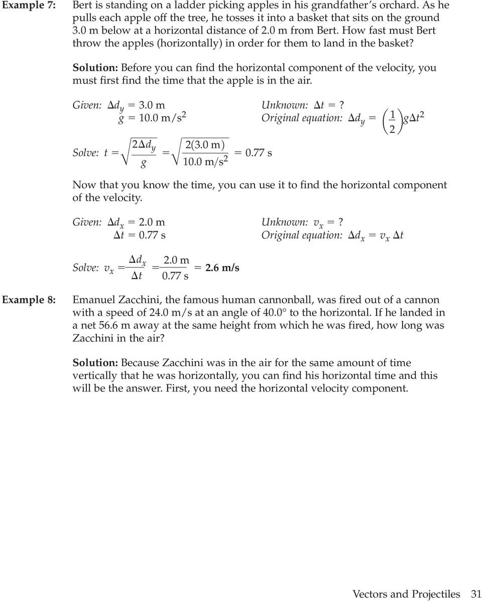 Projectile Motion Worksheet Answers 3 2 Projectile Motion Pdf Free Download
