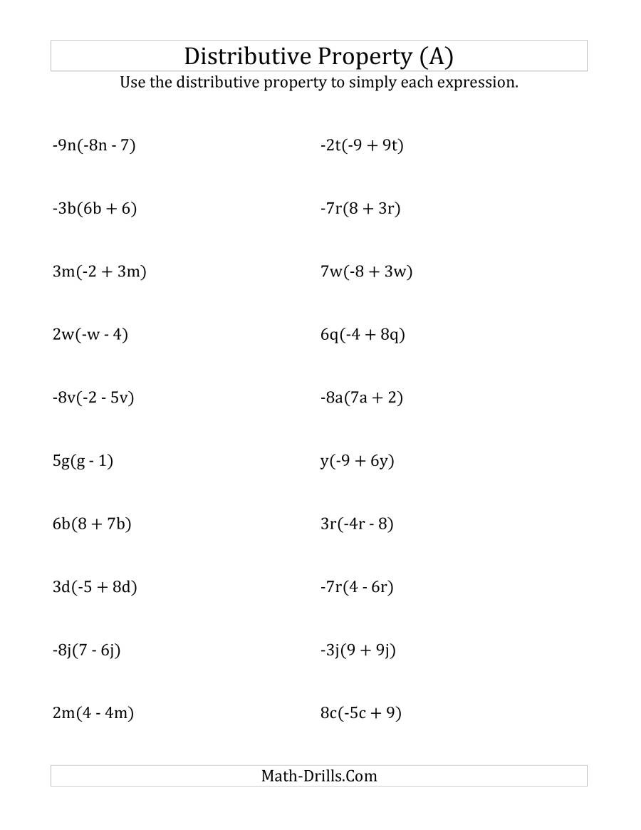 Properties Of Exponents Worksheet Answers Using the Distributive Property All Answers Include
