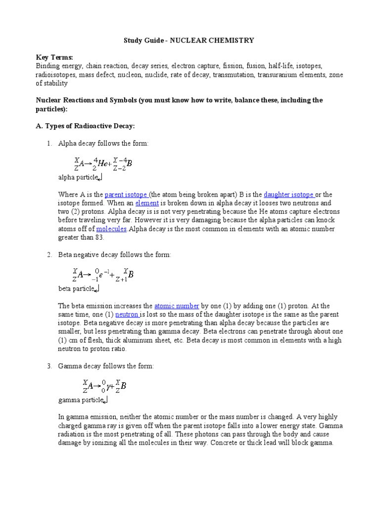 Radioactive Decay Worksheet Answers Nuclear Decay and Half Life Worksheet
