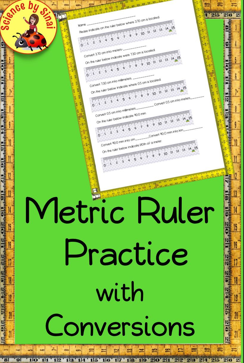 Reading A Metric Ruler Worksheet Metric Ruler Reading and Conversion 1 Page Measurement