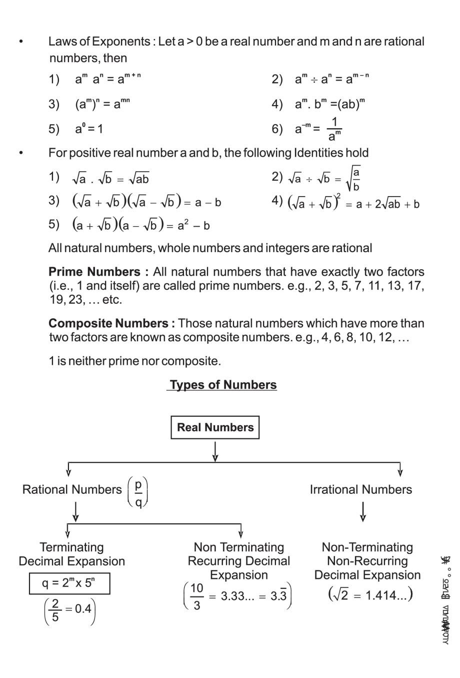 Real Number System Worksheet Class 9 Math Number System Notes Important Questions