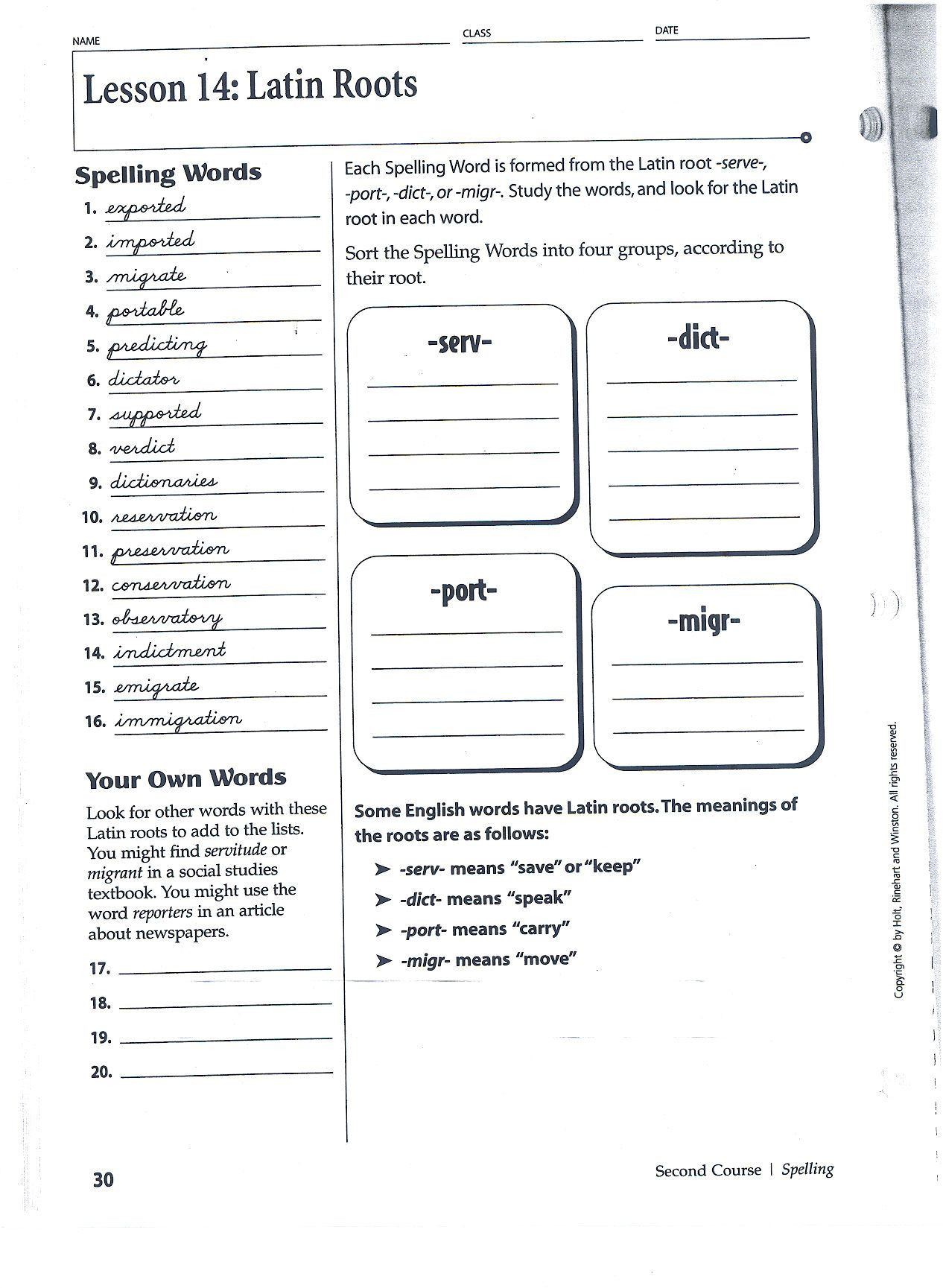 Root Words Worksheet Pdf Latin Root Words Worksheet Pigmu