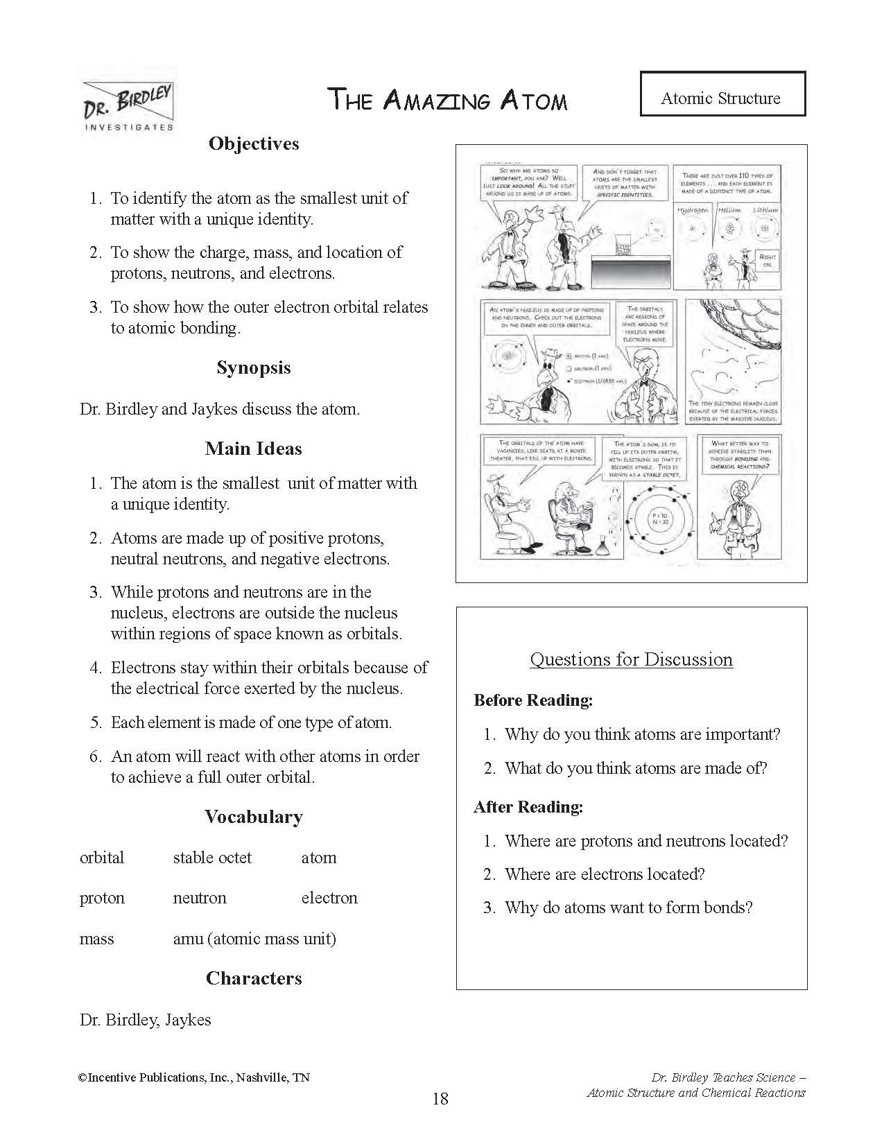 Science World Worksheet Answers Dr Birdley Teaches Science atomic Structure and Chemical