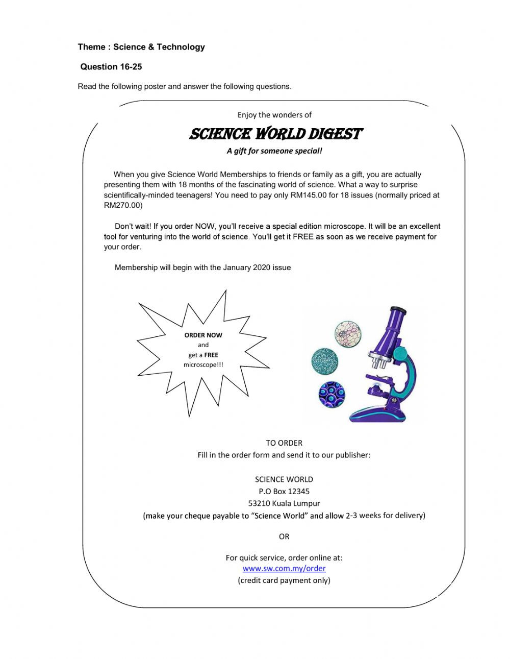 Science World Worksheet Answers Science World Digest Interactive Worksheet