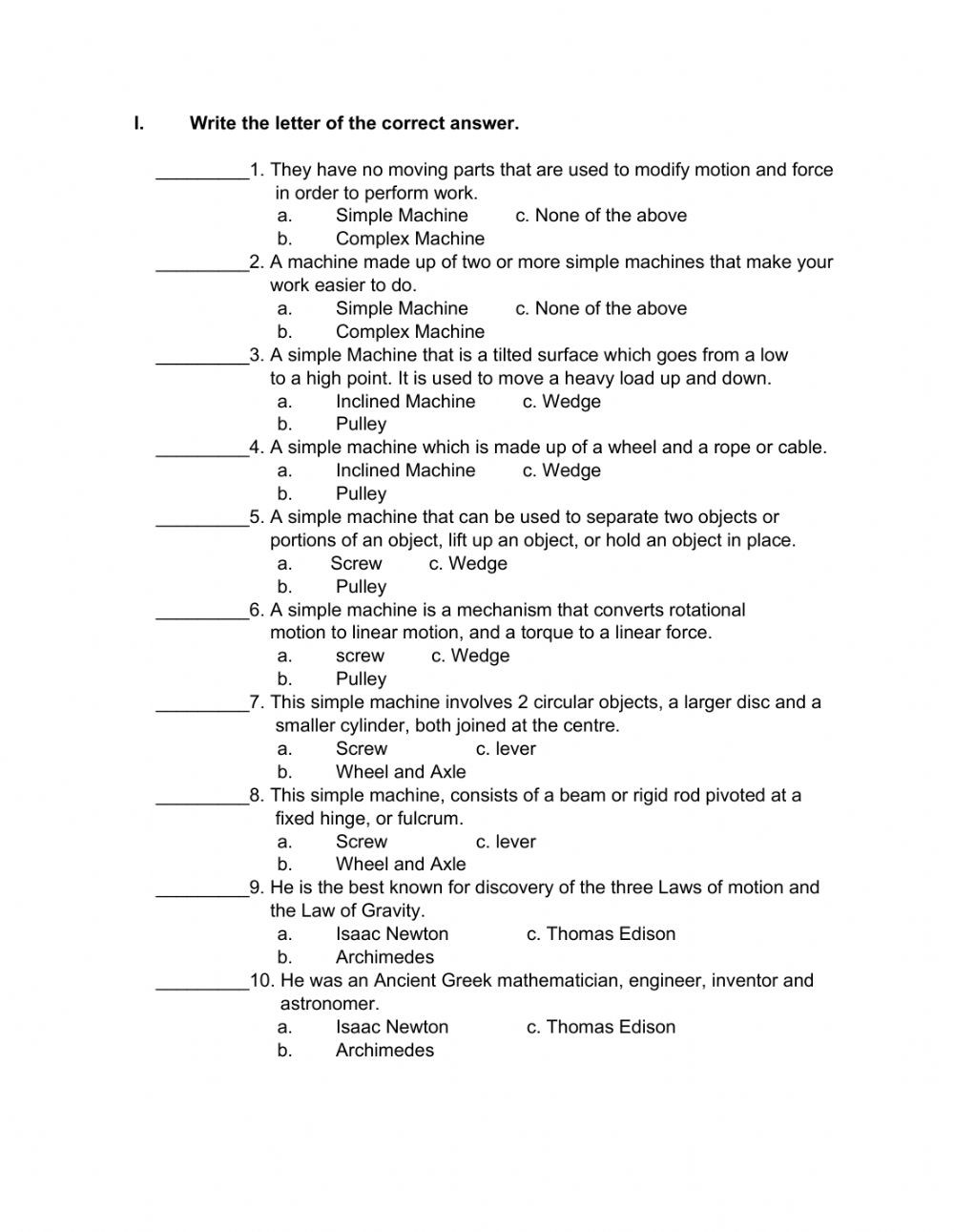 Science World Worksheet Answers Unit 6 How Have Machines Changed the World Interactive