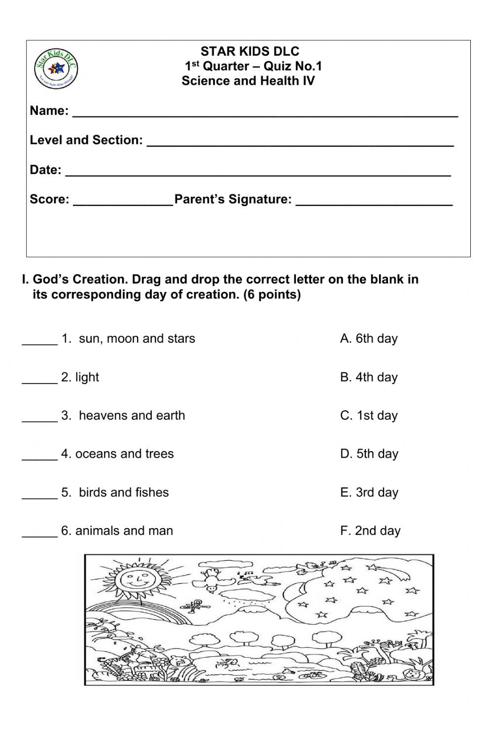 Scientific Method Worksheet 4th Grade 1st Qtr Quiz No 1 Science Grade 4 Interactive Worksheet