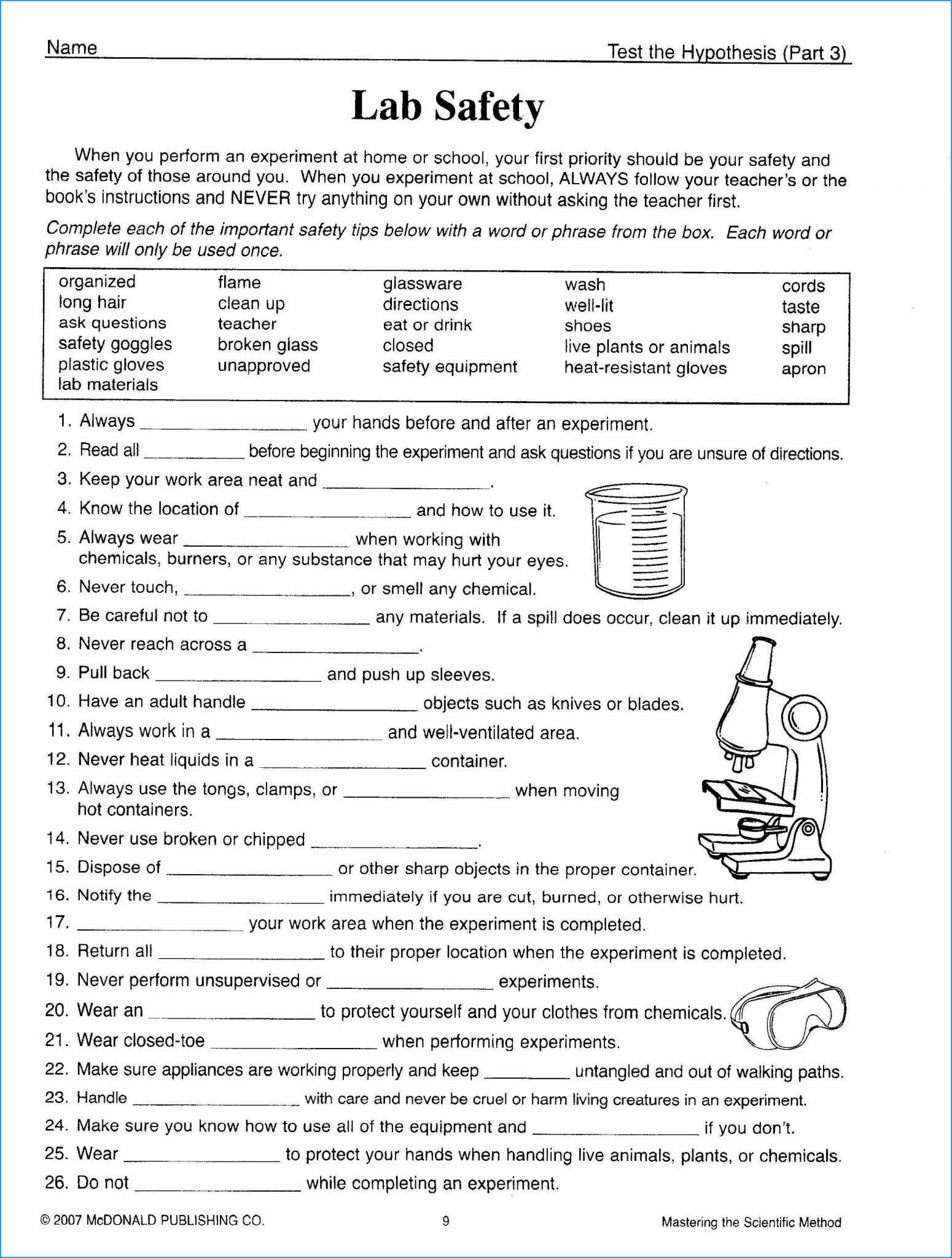 Scientific Method Worksheet Answers Chemistry Scientific Method Worksheet