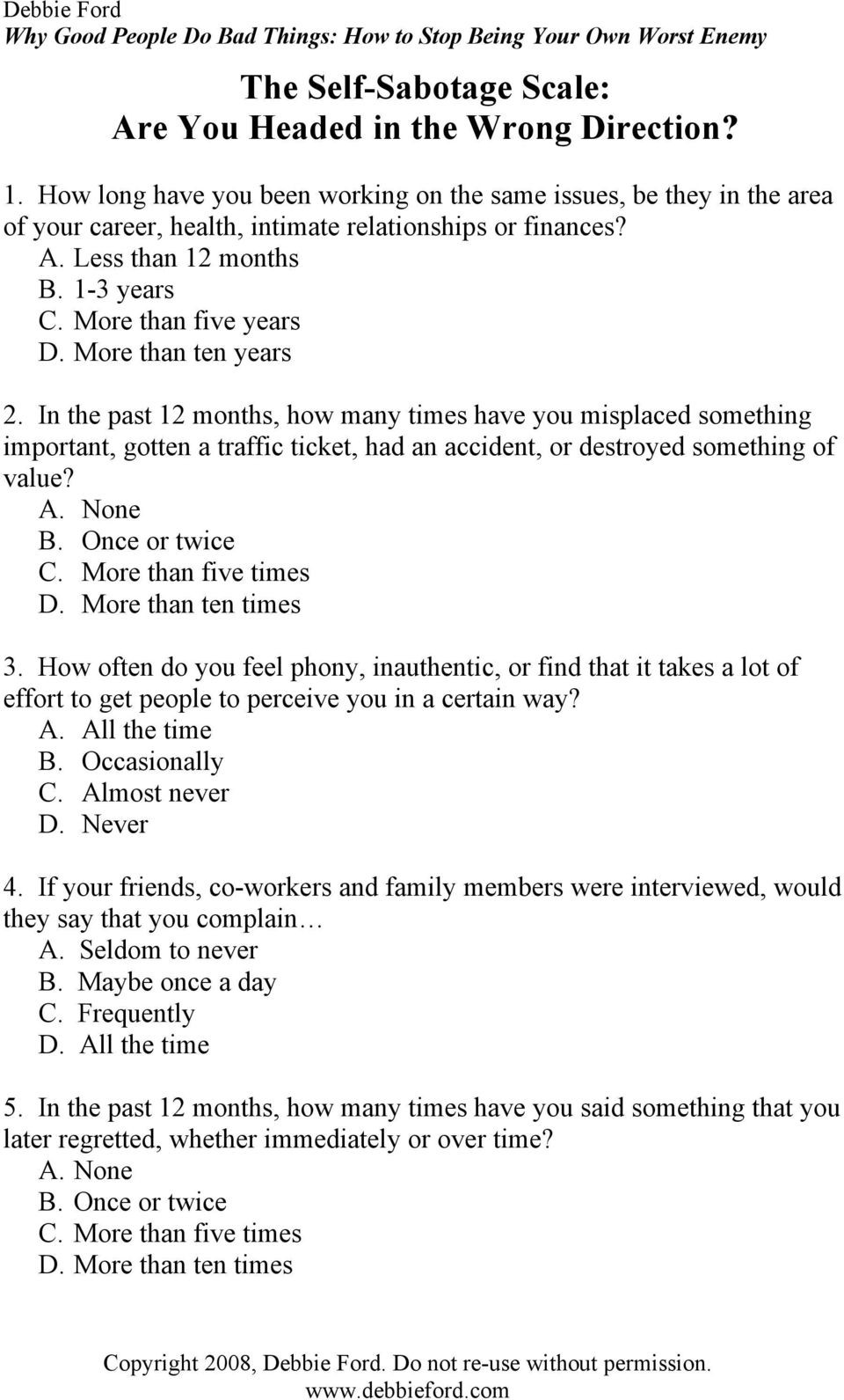 Scientific Notation Worksheet Pdf the Self Sabotage Scale are You Headed In Wrong Direction