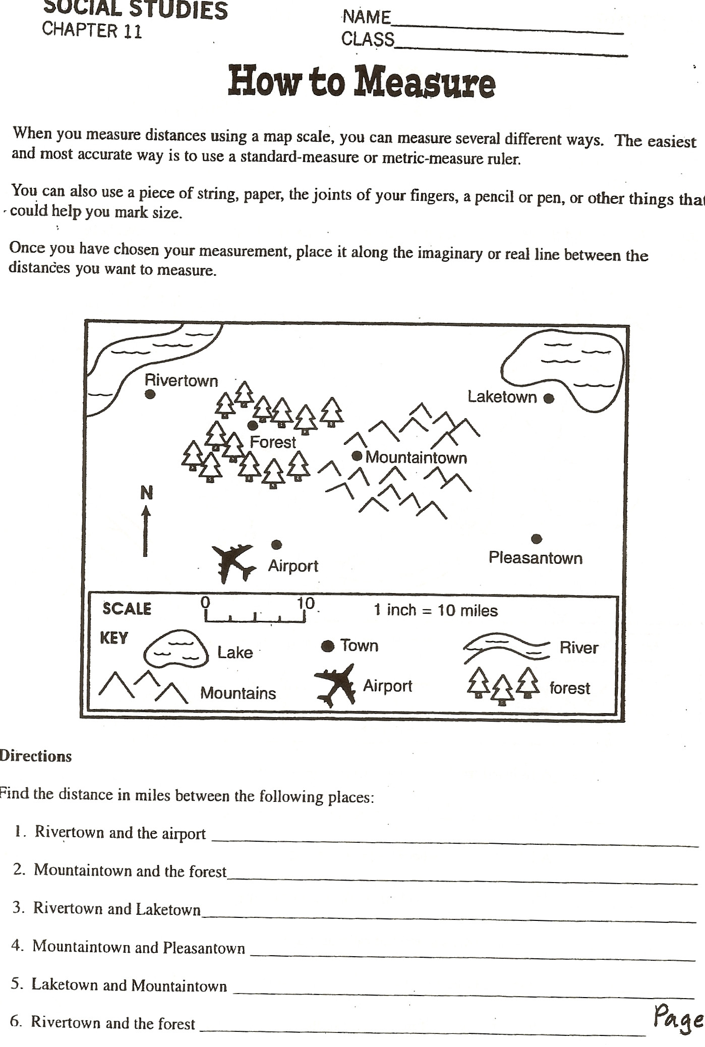 Second Grade social Studies Worksheet Using Scale Map Worksheet Kids Activities Worksheets 7th