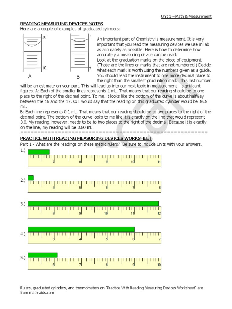 Significant Figures Practice Worksheet Reading Significant Figures Worksheet