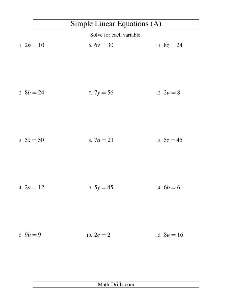 Solve by Elimination Worksheet solving Linear Equations Homework Help