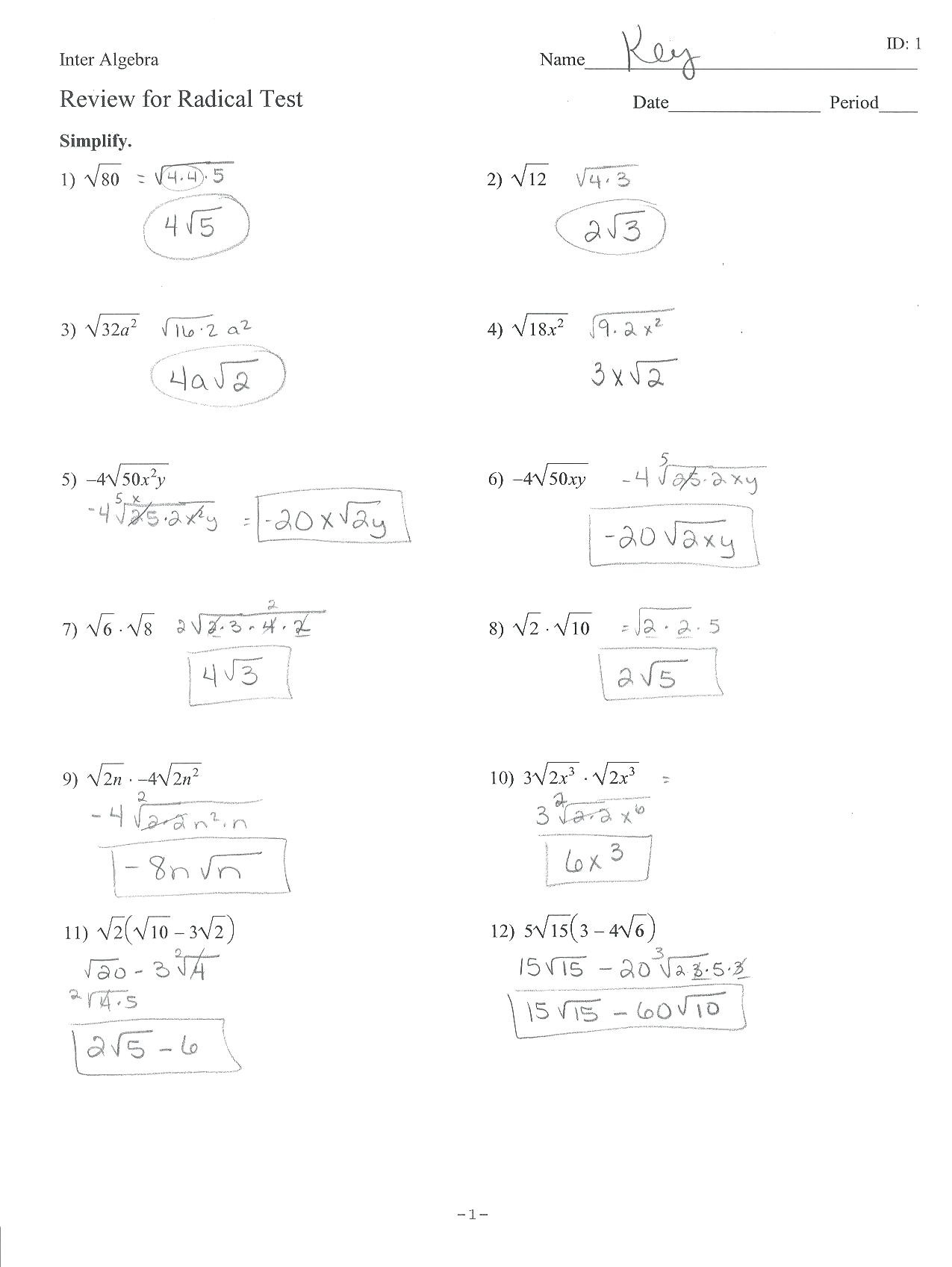 Solving Square Root Equations Worksheet solving Quadratics by Square Roots Worksheet