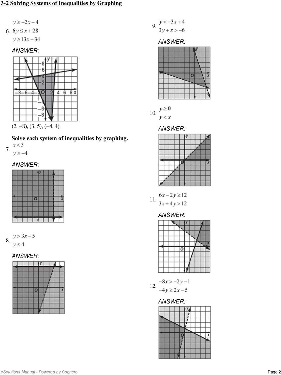 Solving Systems Of Inequalities Worksheet 3 2 solving Systems Of Inequalities by Graphing solve Each