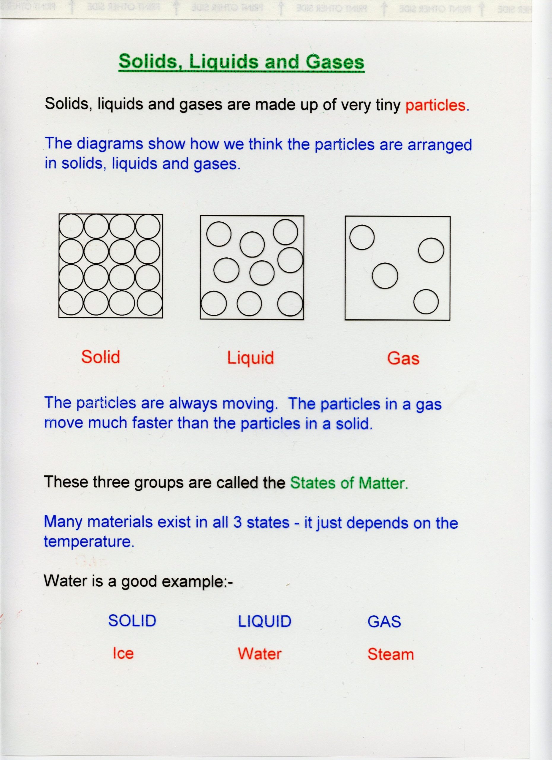 State Of Matter Worksheet solutions