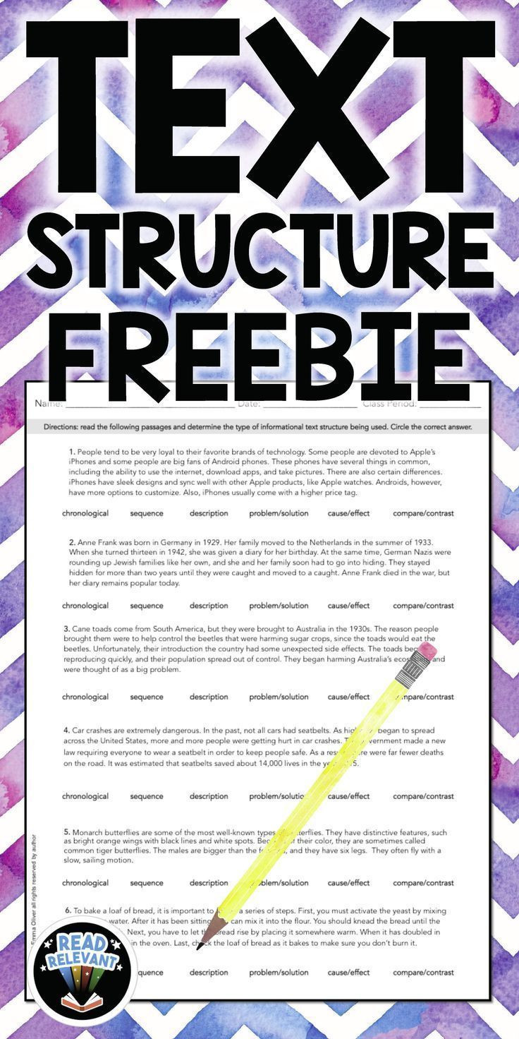 Text Structure Worksheet 4th Grade Text Structure Freebie E Page Worksheet