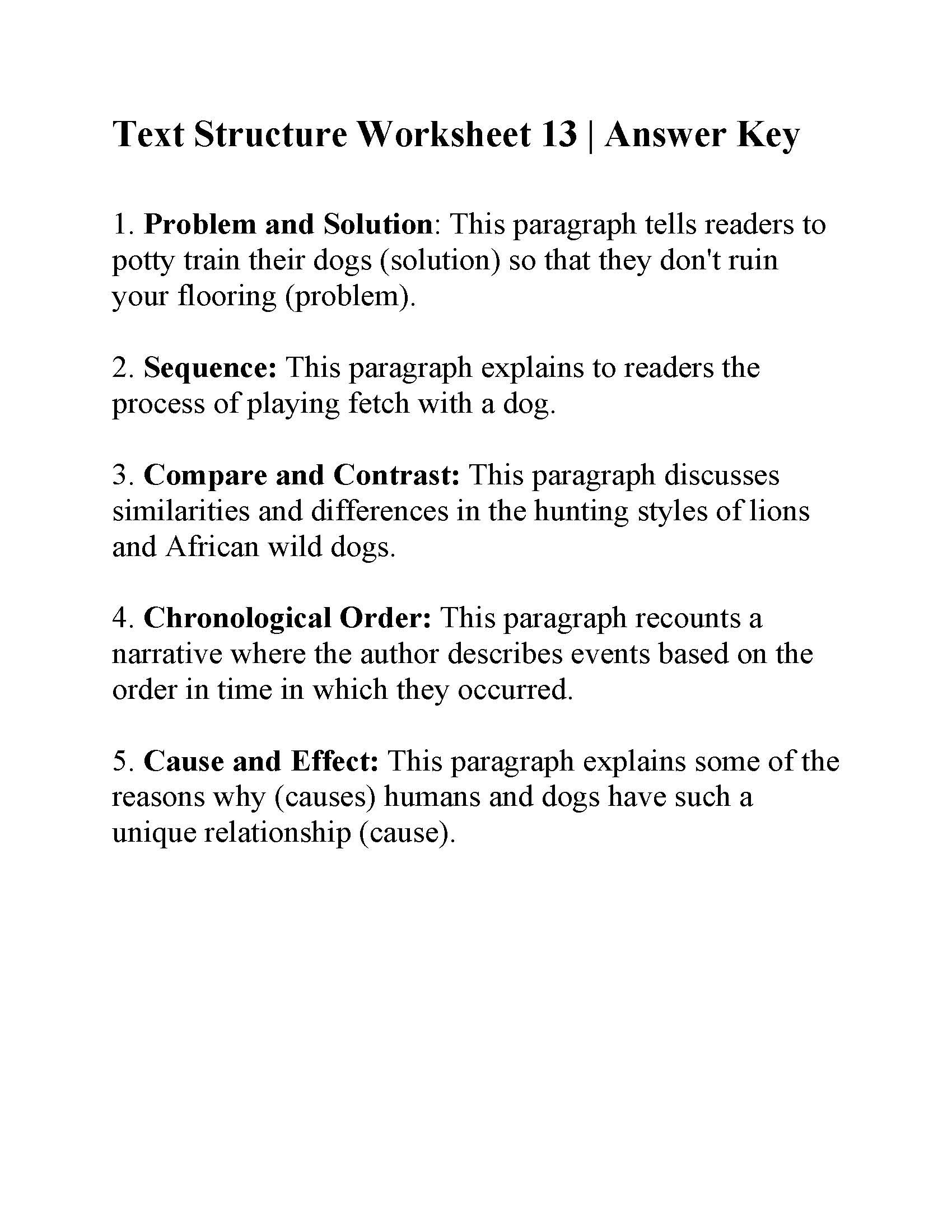 Text Structure Worksheet 4th Grade Text Structure Worksheet 13