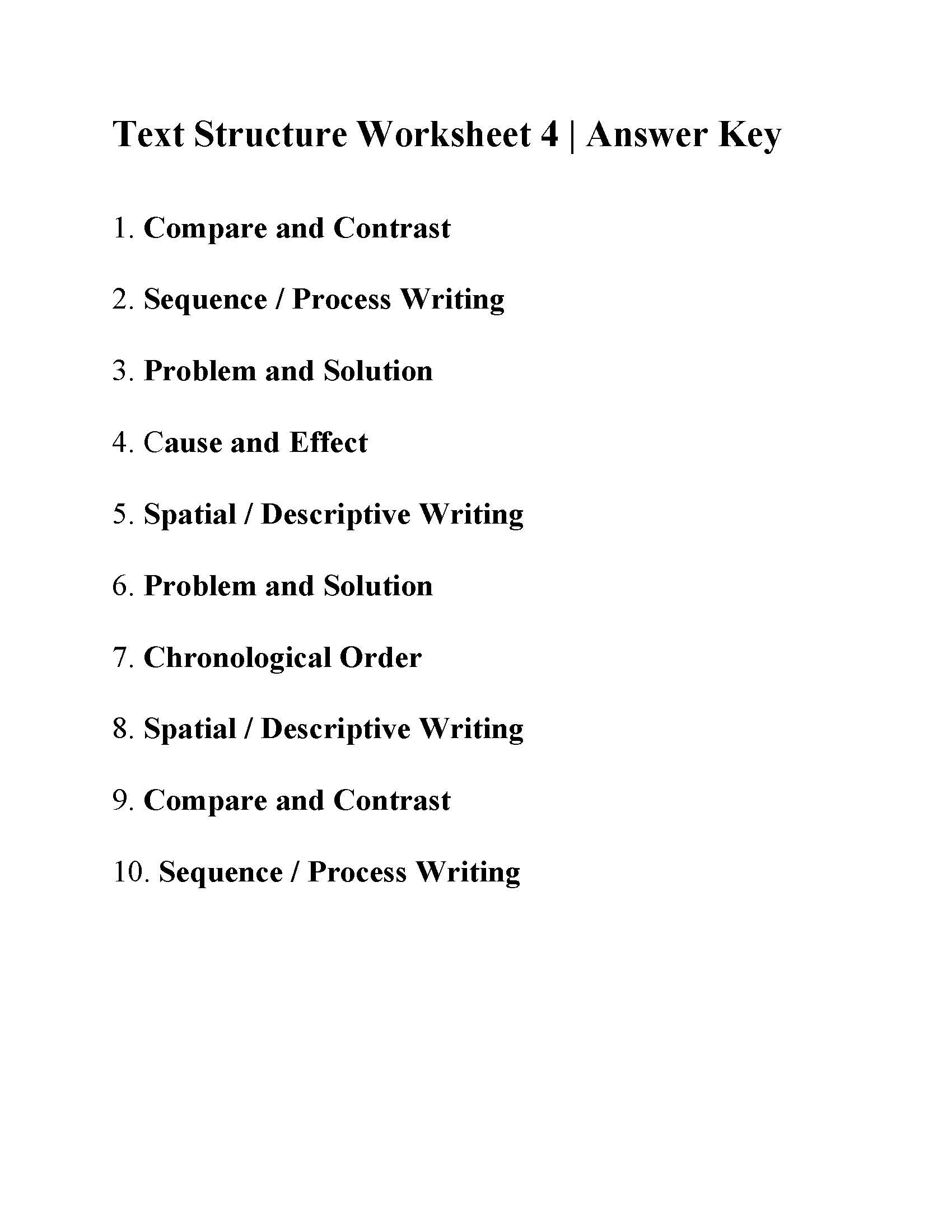 Text Structure Worksheet 4th Grade Text Structure Worksheet 4