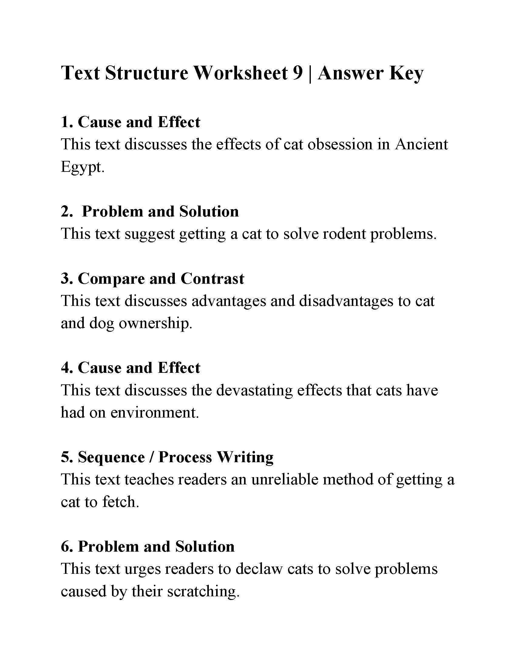 Text Structure Worksheet 4th Grade Text Structure Worksheet 9